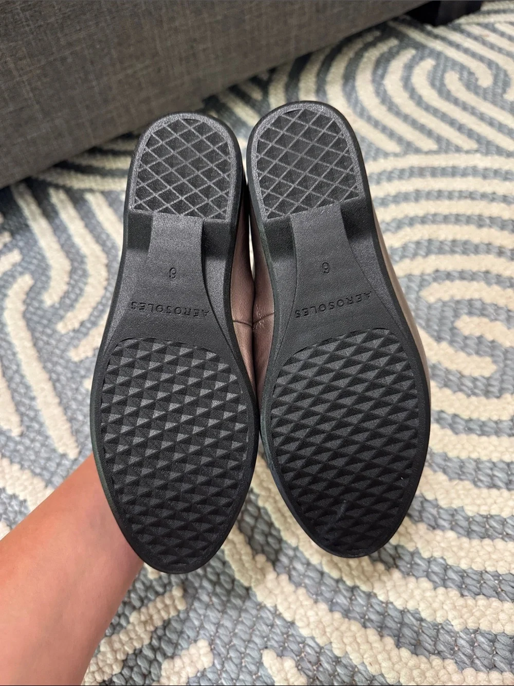 Aerosoles Metallic Pewter Penny Loafers Flats Size 6 New With Tags